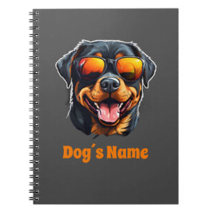 Carnet Cool Rottweiler Chien avec lunettes de soleil