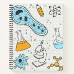 Carnet Cool science Geek biologie art<br><div class="desc">Geek girl science cool thème de conception avec le thème de la biologie avec microscope,  Adn et divers autres symboles de la science.</div>