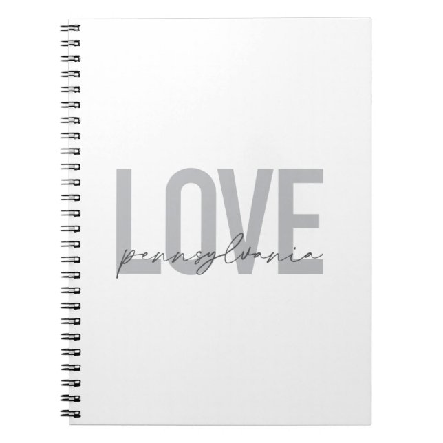 Carnet Cool, simple, design moderne Love Pennsylvania (Devant)