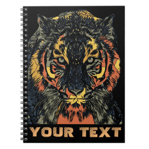 Carnet Cool Tiger Face Art Ajouter Votre Propre Texte