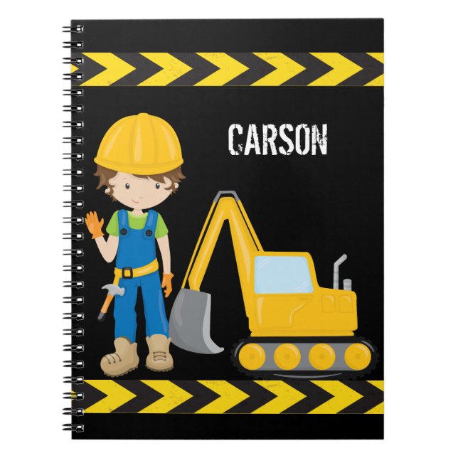 Carnet Cool Véhicule de construction Garçon Enfants perso (Devant)
