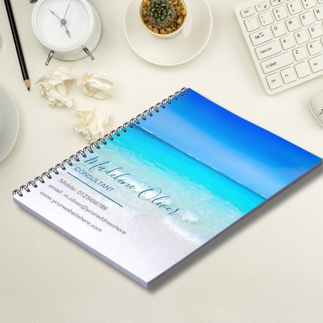 Carnet Coordonnées professionnelles bord de mer océan été (Créateur téléchargé)