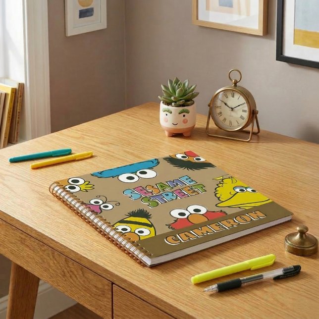 Carnet Copains vintage de Sesame Street (Generated image of notebook on a child's desk)
