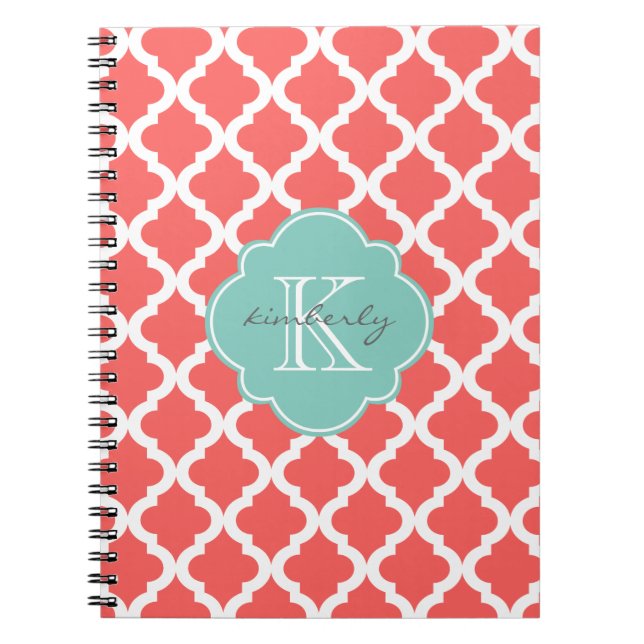 Carnet Copie de Quatrefoil de Marocain de corail et de (Devant)
