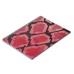 Carnet Copie noire et rouge de serpent