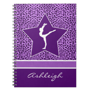 Carnet Copie pourpre de guépard de gymnastique avec le