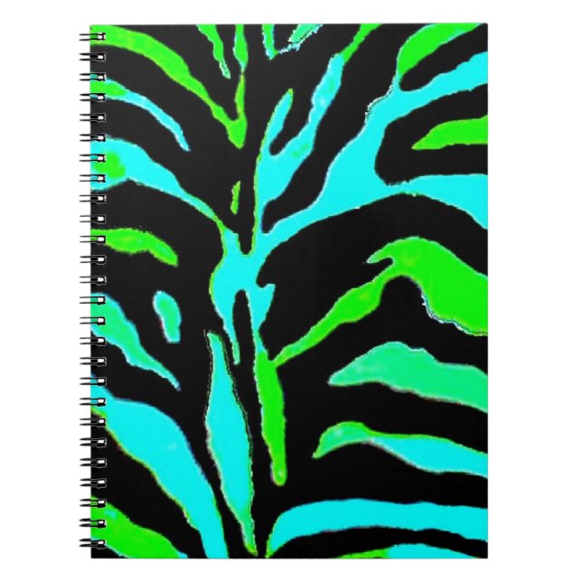 Carnet Copie verte et bleue abstraite 2 de zèbre (Devant)