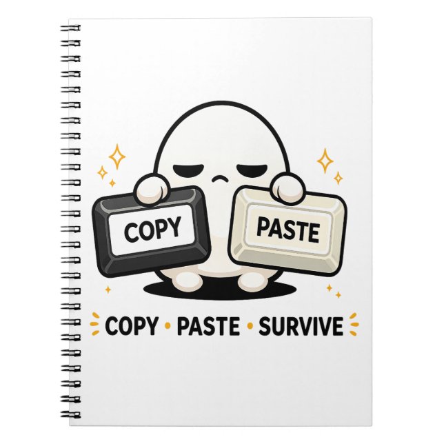 Carnet Copier Coller Survivre - Drôle de technologie coda (Devant)