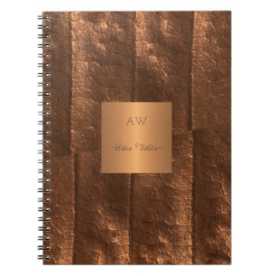 Carnet Copper or métallique luxe exclusif monogrammed