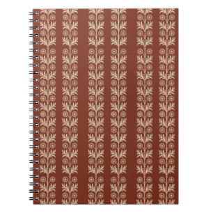 Carnet Copper Red Arts and Crafts Floral Stripe