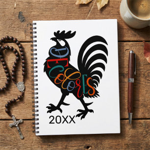 Carnet Coq de Cursillo DeColores Silhouette noire