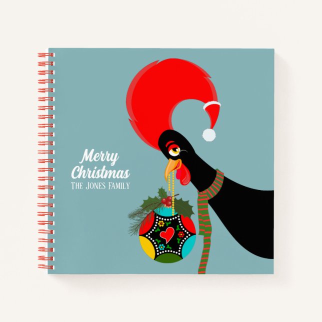 Carnet Coq portugais et saint Bauble de Noël (Devant)