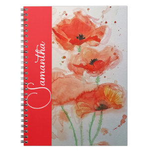 Carnet Coquelicot Aquarelle Fleurs Nom Fleur Féminin Flor