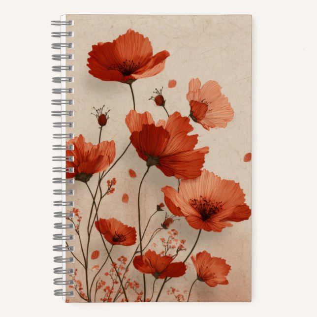 Carnet Coquelicots rouges  (Recto)
