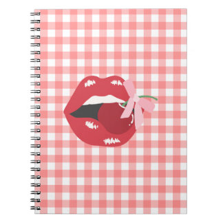 Carnet Coquette cerise rouge lèvres