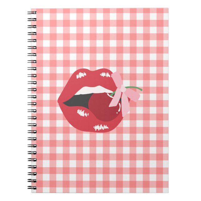 Carnet Coquette cerise rouge lèvres (Devant)