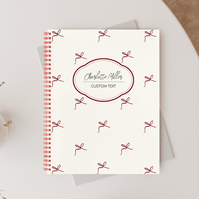 Carnet Coquette Féminine Minimaliste Arc Spirale (Créateur téléchargé)