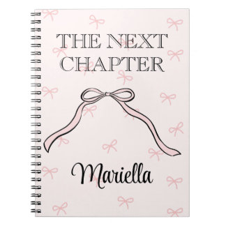 Carnet Coquette Graduate Personalized Pink Bow Diary