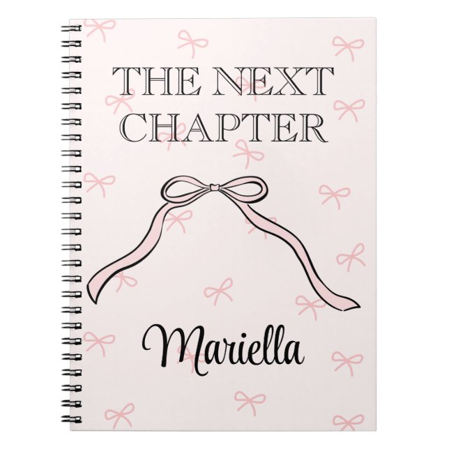 Carnet Coquette Graduate Personalized Pink Bow Diary (Devant)