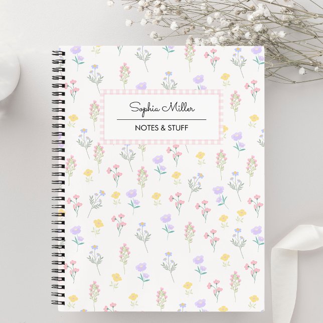 Carnet Coquette mignonne motif floral spirale (Créateur téléchargé)