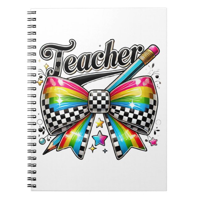 Carnet Coquette pencil | Leopard teacher | Pink coquette  (Devant)