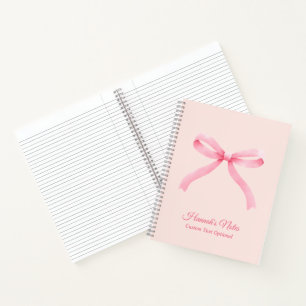 Carnet Coquette Personnalisé Rose Bow Girly