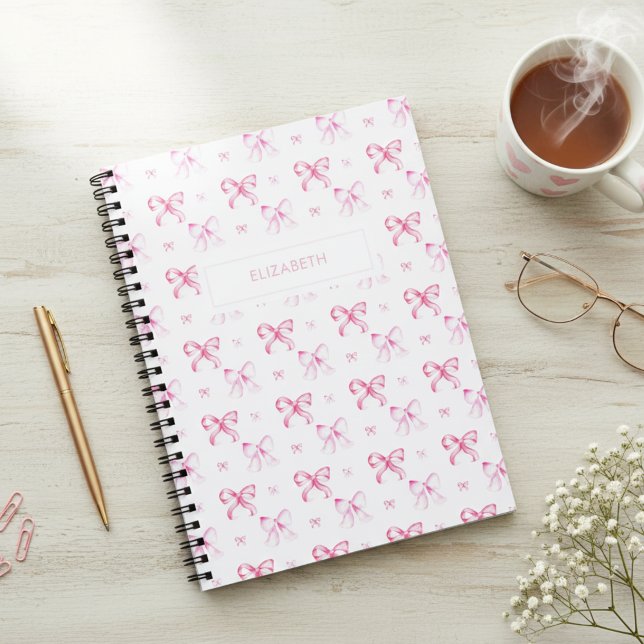 Carnet Coquette Pink Bow Preppy Girly Aesthetic (Créateur téléchargé)