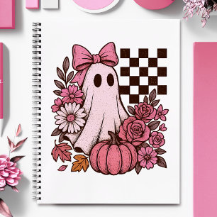 Carnet Coquette rose rétro Fille fantôme avec Bow Hallowe
