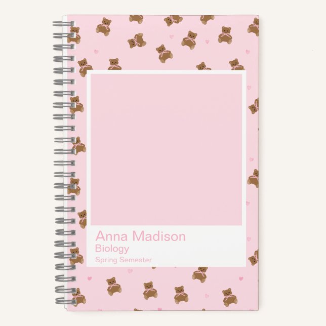 Carnet Coquette Teddy Bears Aesthetic Notebook (Recto)