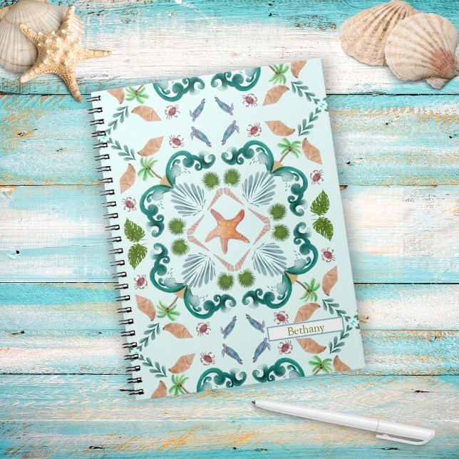 Carnet Coquillages de mer Vie marine avec nom (Créateur téléchargé)