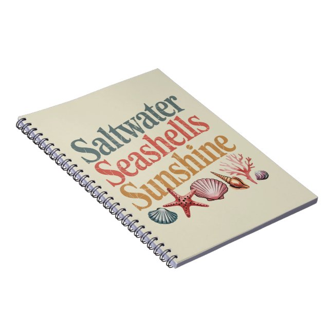 Carnet Coquillages d'eau de mer Ensoleillement Vacances d (Côté Droit)
