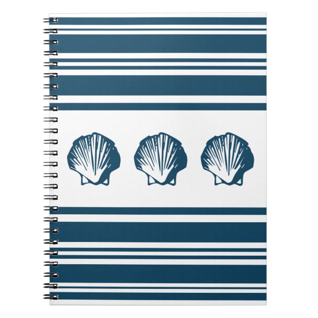 Carnet Coquillages et rayures (Devant)