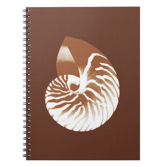 Carnet Coquille de Nautilus - cacao brun et blanc (Devant)