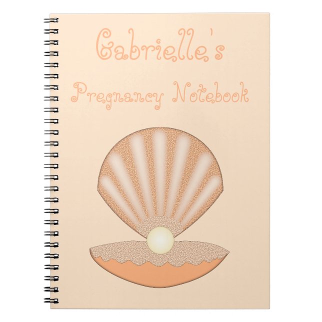 Carnet Coquille d'huître et perle Grossesse Unisexe (Devant)