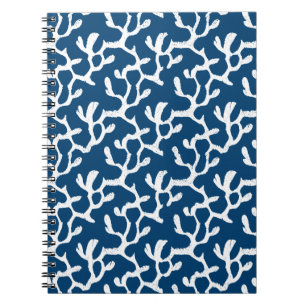 Carnet Corail Abstrait bleu et blanc Motif répétitif