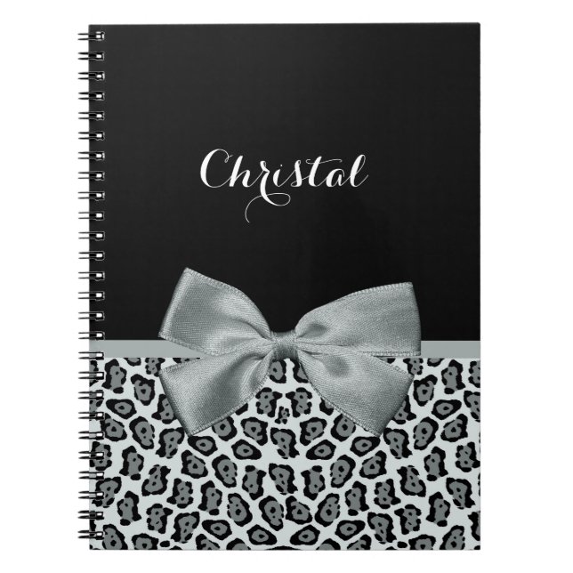Carnet Corail chic et Jaguar noir Imprimer Bow rouge clai (Devant)