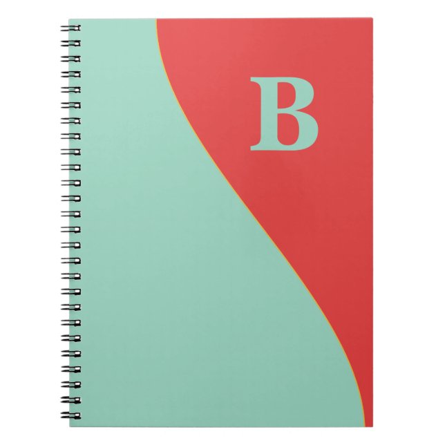 Carnet Corail et Turquoise du Sud-Ouest avec Monogramme (Devant)