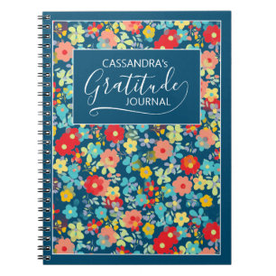 Carnet Corail personnalisé rose saumon bleu aqua motif fl