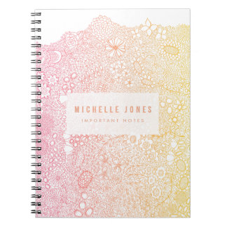 Carnet Corail rose Élégant Artiste Nom personnalisé