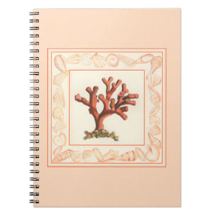 Carnet Corail rouge avec bordure conique