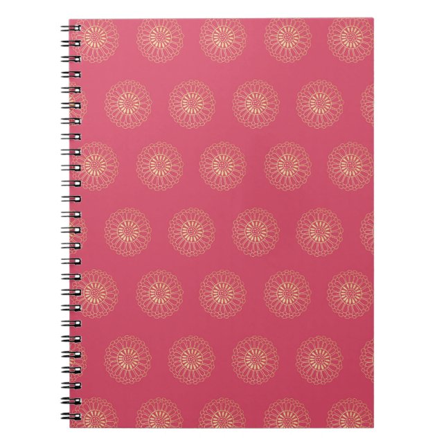 Carnet Coral | Golden Zinnia Flower Medallions (Devant)