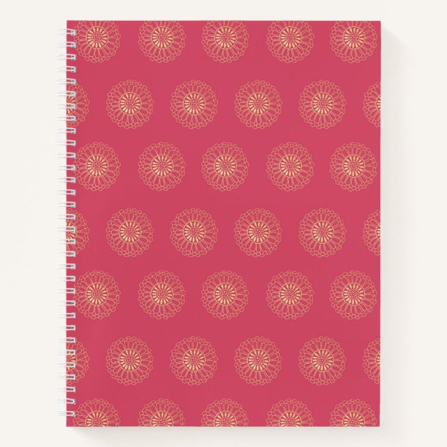 Carnet Coral | Golden Zinnia Flower Medallions (Devant)