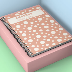 Carnet Coral Polka Dot Motifs - nom du client