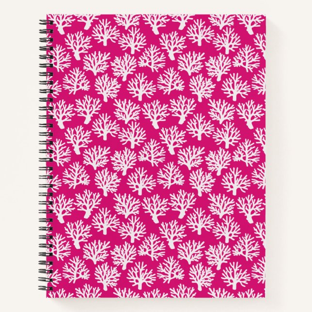 Carnet Coral Scribbles Vibrant rose (Devant)