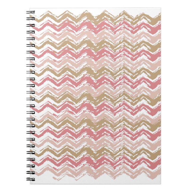 Carnet Coral Spice Scribble ZigZag Chevron Motif (Devant)