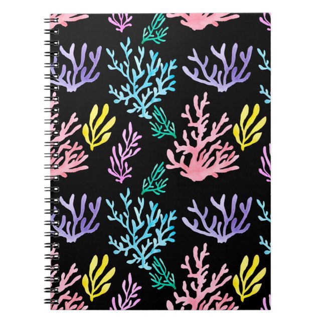 Carnet Coraux aquarelle peint sans couture motif (Devant)
