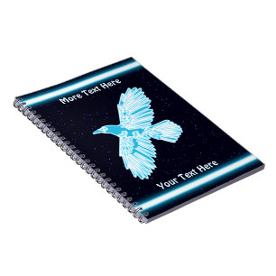 Carnet Corbeau bleu sur étoiles
