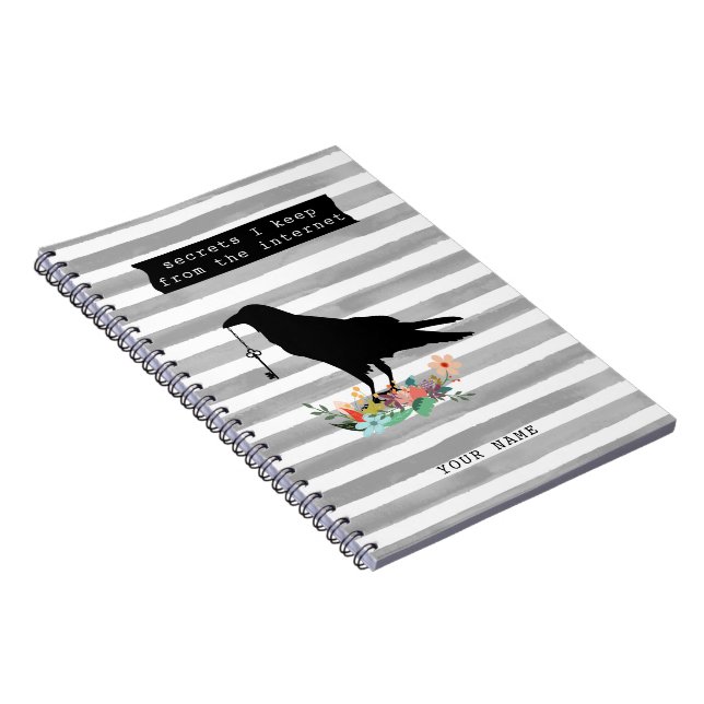Carnet Corbeau & Clé "Secrets que je cache à Internet" (Côté Droit)