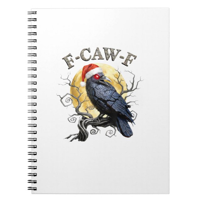 Carnet Corbeau drôle F-Caw-F Oiseau gothique Chapeau de N (Devant)