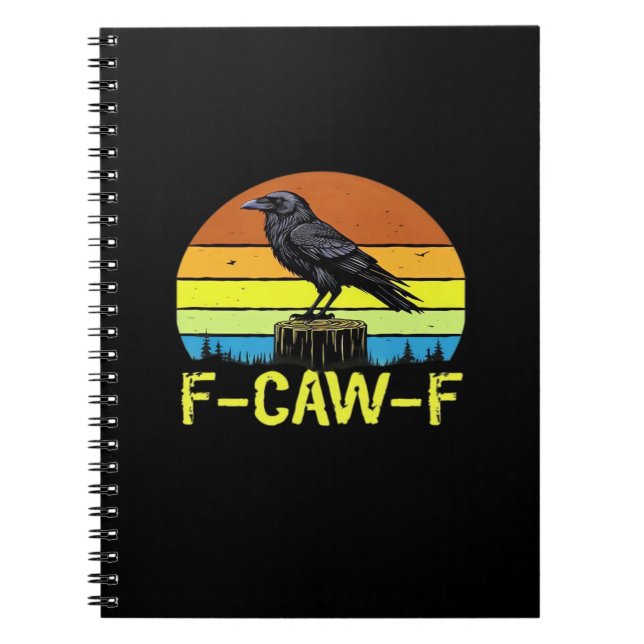 Carnet Corbeau F-Caw-F Drôle D'Oiseau Classique Minimalis (Devant)